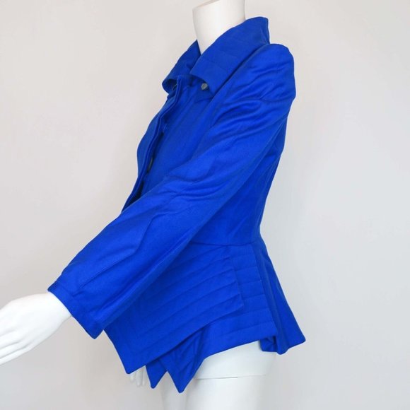 Ana Sekularac Blue Avant Garde Wool Jacket Asymmetrical Blazer Structural 36 | 6 - Picture 5 of 12